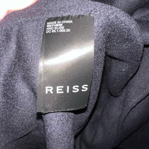 New Reiss Elise Wool Belted Coat in Navy Size 10 - Picture 7 of 8